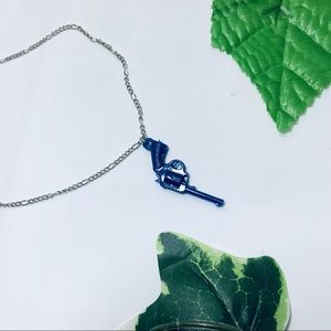 Blue Gun Necklace New